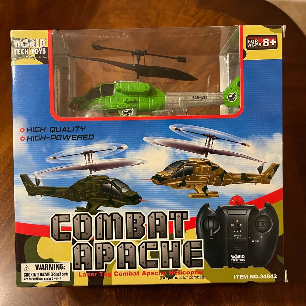 Laser Tag Combat Apache Helicopter Toy (Ages 8&up)